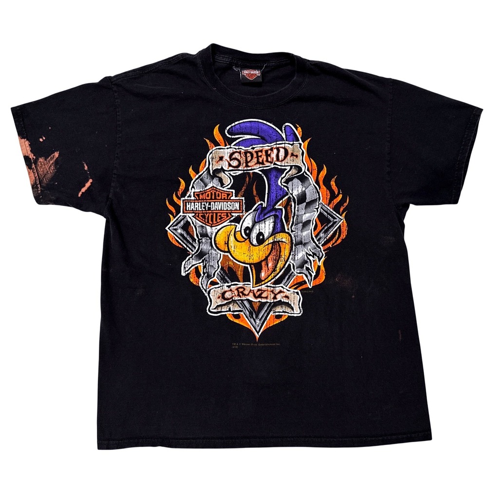 Vintage Harley-Davidson "Looney Tunes" graphic t-shirt featuring‎ Road Runner -L